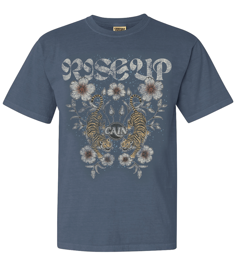 Blue Rise Up Tiger Tee