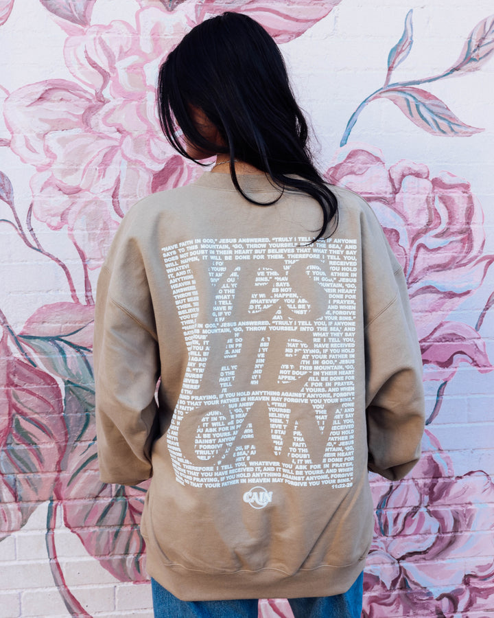 Yes He Can Beige Crew