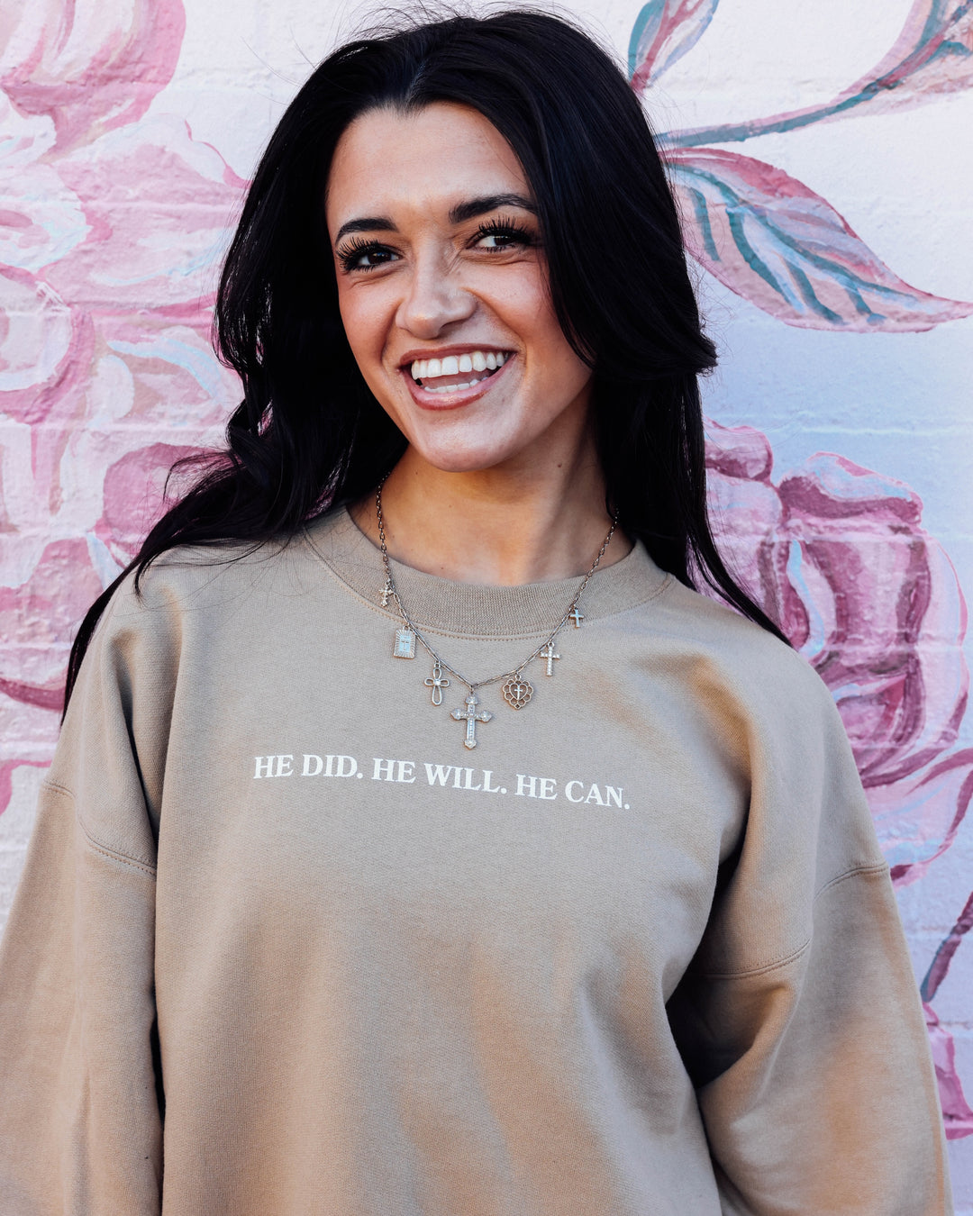 Yes He Can Beige Crew