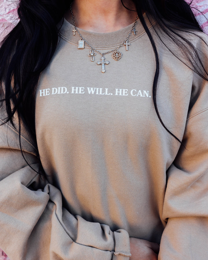 Yes He Can Beige Crew